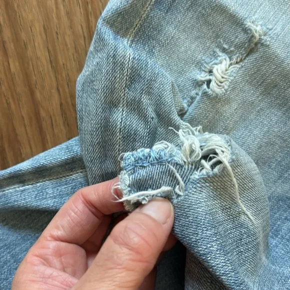 AG Adriano Goldschmied Light Blue Distressed Boyfriend Jeans - Picture 9 of 9